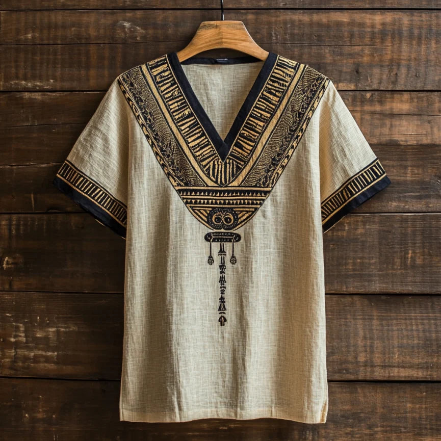 Ancient Egyptian Inspired Cozy Linen Shirt elevenforest