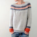 Vintage Round Neck Color Block Loose Pullover Sweater elevenforest