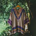 Women's Vintage Floral Embroidered V-neck Linen Blend T-shirt elevenforest