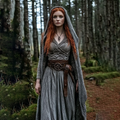 Vintage Viking Celtic Knot V Neck Midi Dress elevenforest