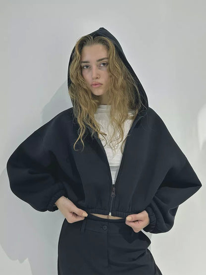 Color Short Sports Hoodie Coat