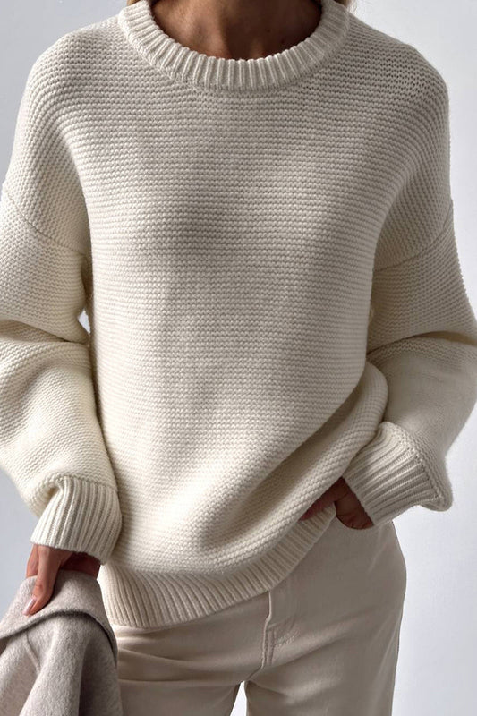 Encarna® | Casual solid color O-neck sweaters for everyday wear