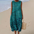 Women's Ocean Fish Art Linen Tank Dress elevenforest