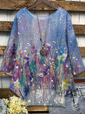 Women's Flower Print Short Sleeve Top elevenforest