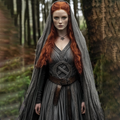 Vintage Viking Tribal Celtic Knot V Neck Long Sleeve Midi Dress elevenforest