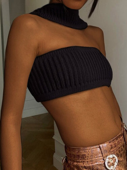 Knitted Summer Basic Shirts Crop Tops Blue Mini Vest Clothes Beach Vacation Tank Top Y2k