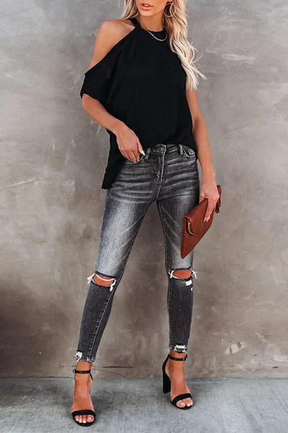 Patchwork O Neck T-shirts