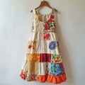 Boho Lace Floral Patchwork Linen Blend Dress elevenforest