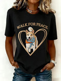 Comstylish Women's Walk For Peace Print T-shirt
