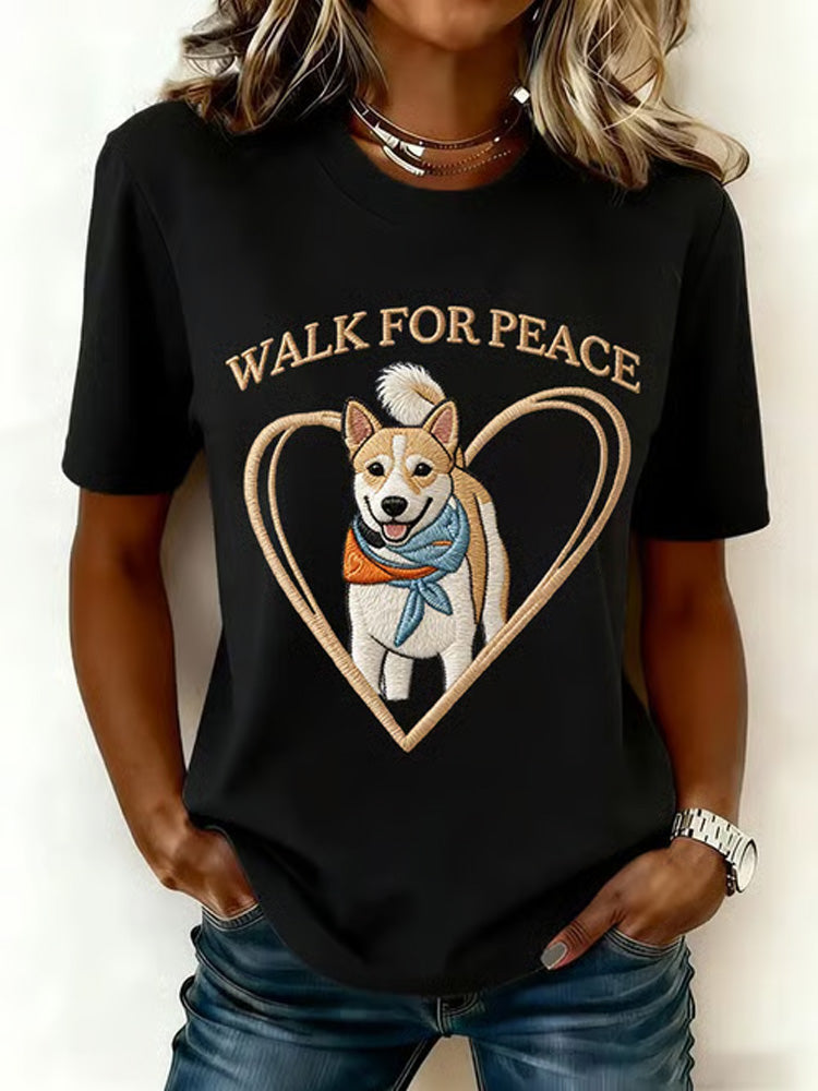 Comstylish Women's Walk For Peace Print T-shirt