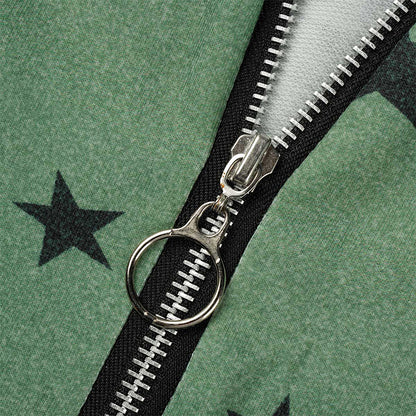 The Stars Patchwork Zipper Collar Hoodies(8 Colors)