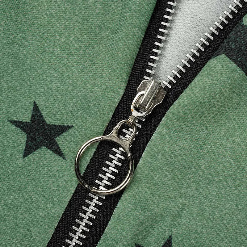 The Stars Patchwork Zipper Collar Hoodies(8 Colors)