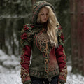 Comstylish Women's Celtic Tree Of Life Christmas Tree Knit Hooded Sweater
