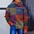 Men's Vintage Patchwork Cozy Hooded Sweater elevenforest