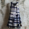 Cats Patchwork Textile Linen Tank Dress