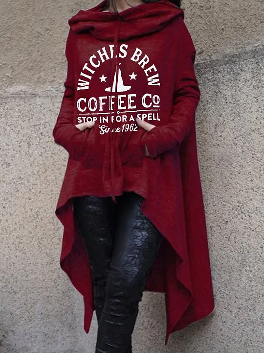 Halloween Print Irregular Long Sleeve Sweatshirt