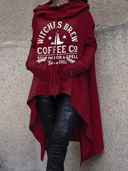 Halloween Print Irregular Long Sleeve Sweatshirt