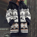 Women's Christmas Elk Deer Geometry Button Cozy Sweater elevenforest