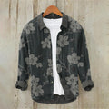 Men's Vintage Japanese Art Blossom Button Casual Linen Blend Shirt elevenforest