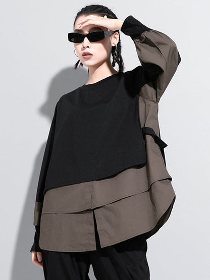 False Two Split-joint Long Sleeve T-shirt