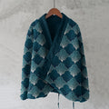 Japanese Style Contrast Wave Pattern Comfortable Kimono elevenforest