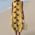 Women's Cute Scottish Terrier Print Midi Dress elevenforest