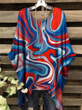 Women's Independence Day Rendered Print Casual Top