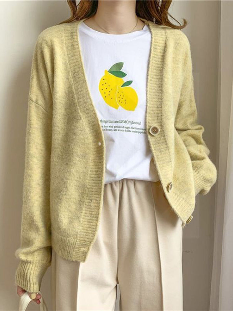 Autumn Winter Sweater Cardigans V Neck Knit Cardigans Outwear Korean Tops Suete Mujer Poncho