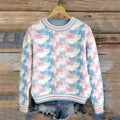 Comstylish Trans Flag Inspired Cats Knit Cozy Sweater