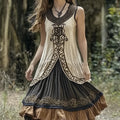 Vintage Viking Celtic Pattern Linen Tank Dress elevenforest