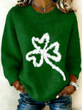 Comstylish Women's Saint Patricks Day Printed Long-sleeved Sweater