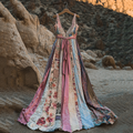 Vintage Flowers Patchwork Art Linen Tank Midi Dress elevenforest