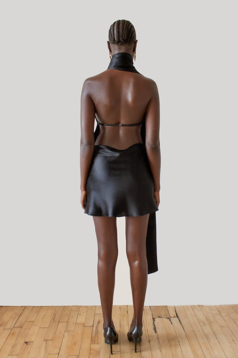 Sleeveless One-shoulder Mini Dress