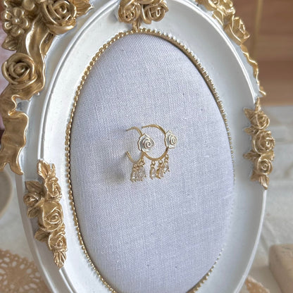 [] Emilia White Rose Earrings