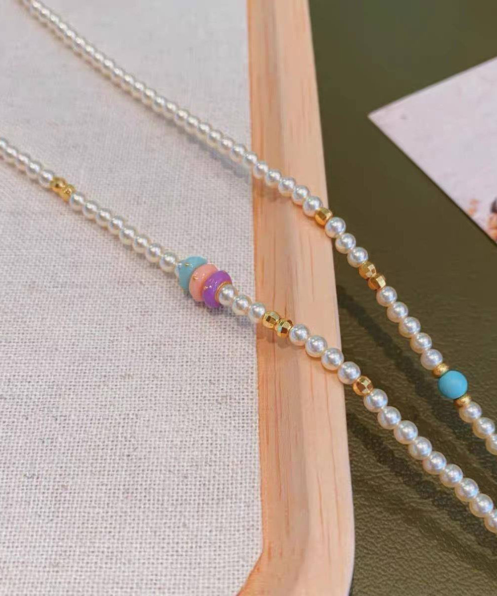 Boutique Gold Alloy Pearl Beads Little Elephant Pendant Necklace