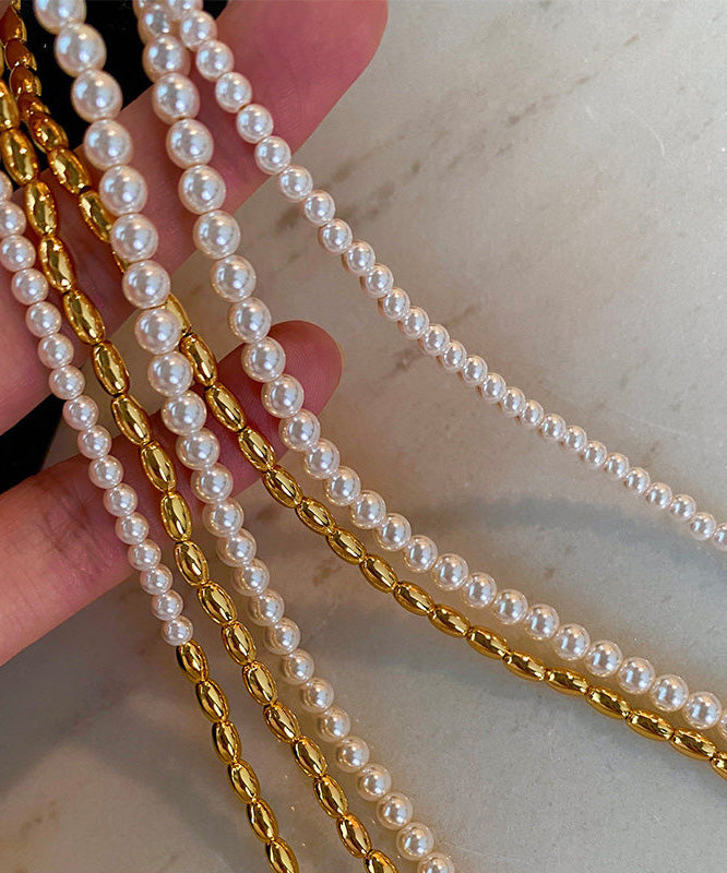 Boutique Colorblock Pearl Gilding Necklace