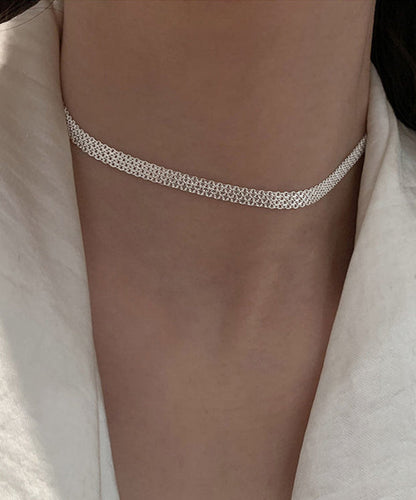 Classy Silk Stainless Steel Sequins Collar Necklace Mm082
