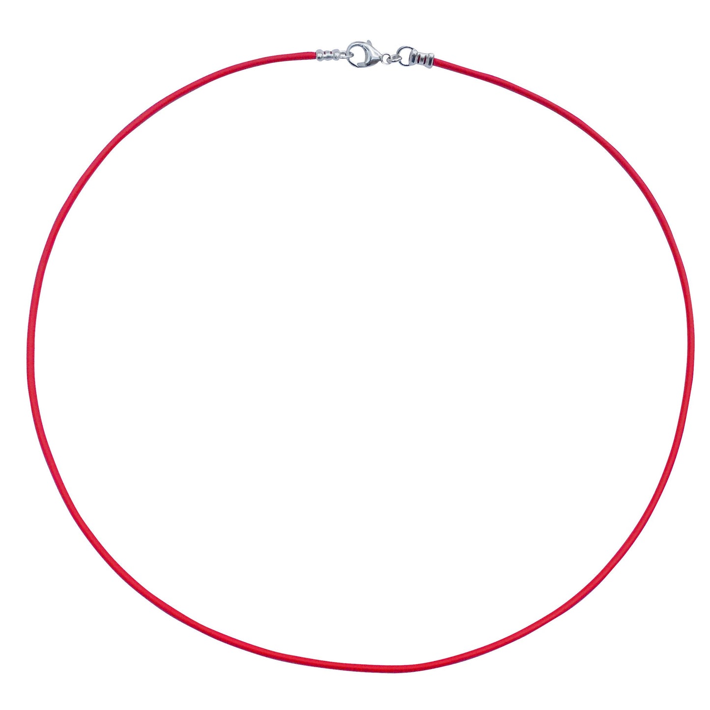 Sterling Silver 1.8mm Fine Red Leather Cord Necklace