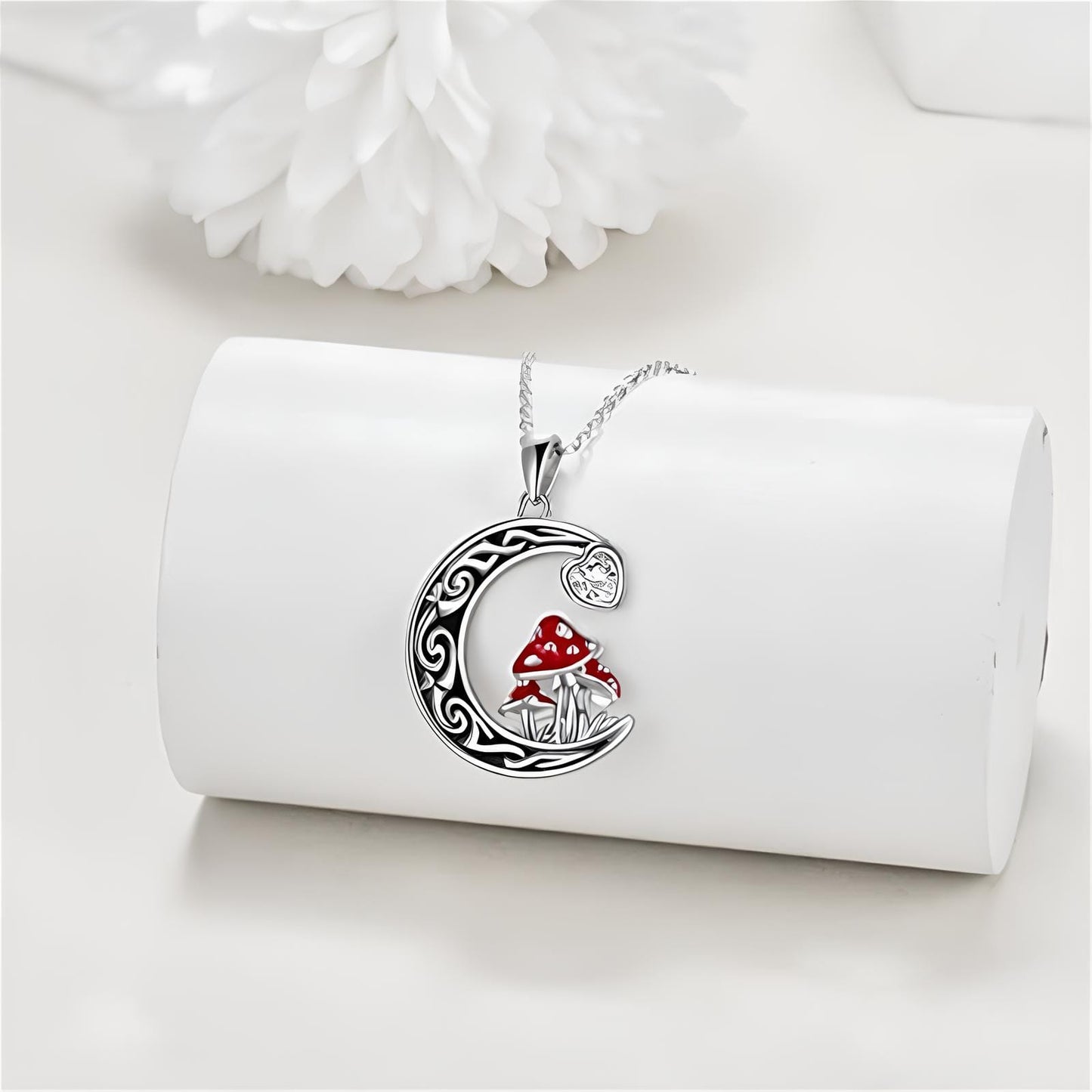 Mystic Mushroom Crescent Necklace