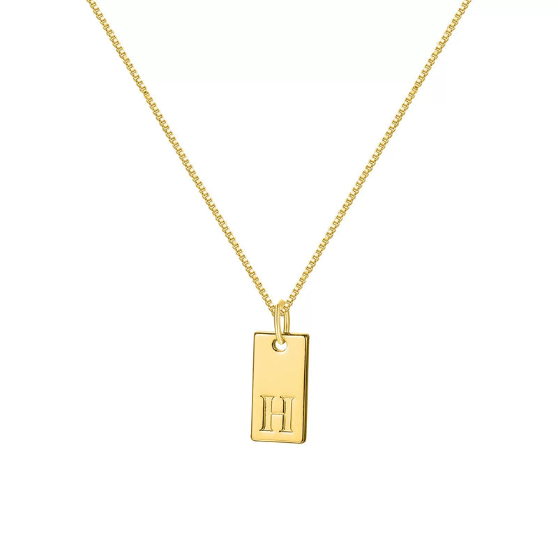 Initial Pendant Box Chain Necklace