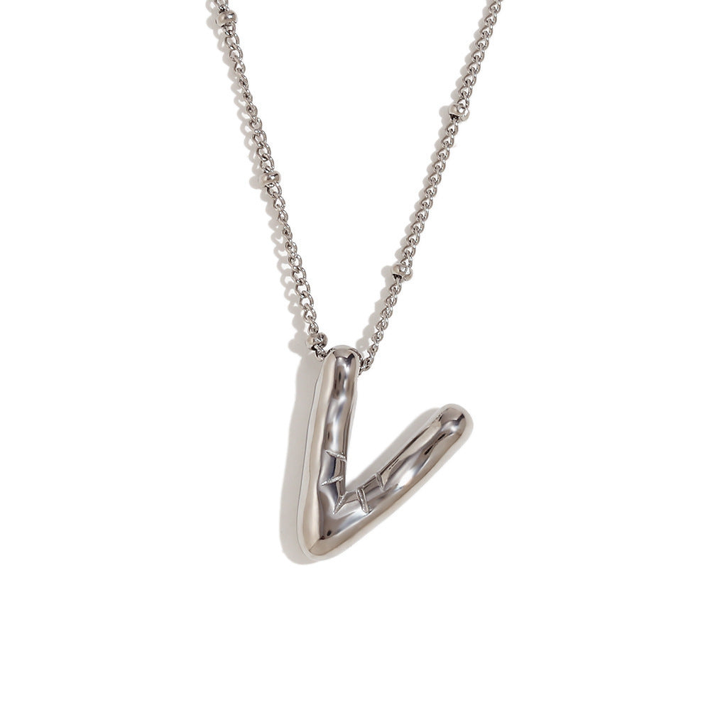 Aiyanah Glossy Bubble Letter Necklace