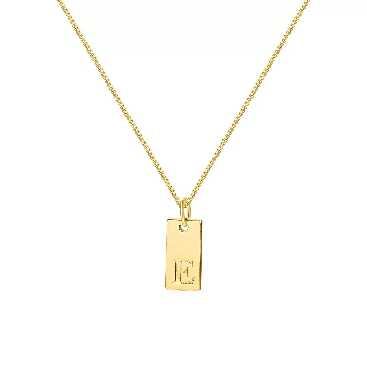 Initial Pendant Box Chain Necklace