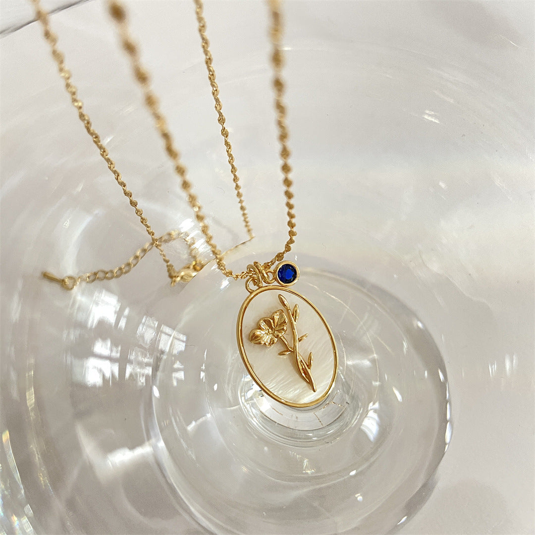 Anslee Mother-of-pearl Birth Flower Necklace