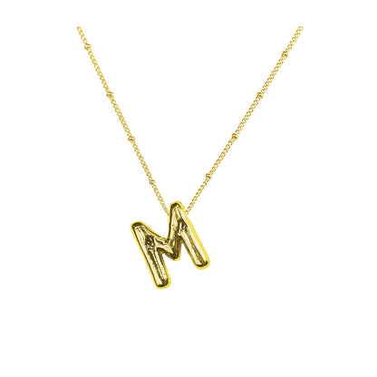 Aiyanah Glossy Bubble Letter Necklace
