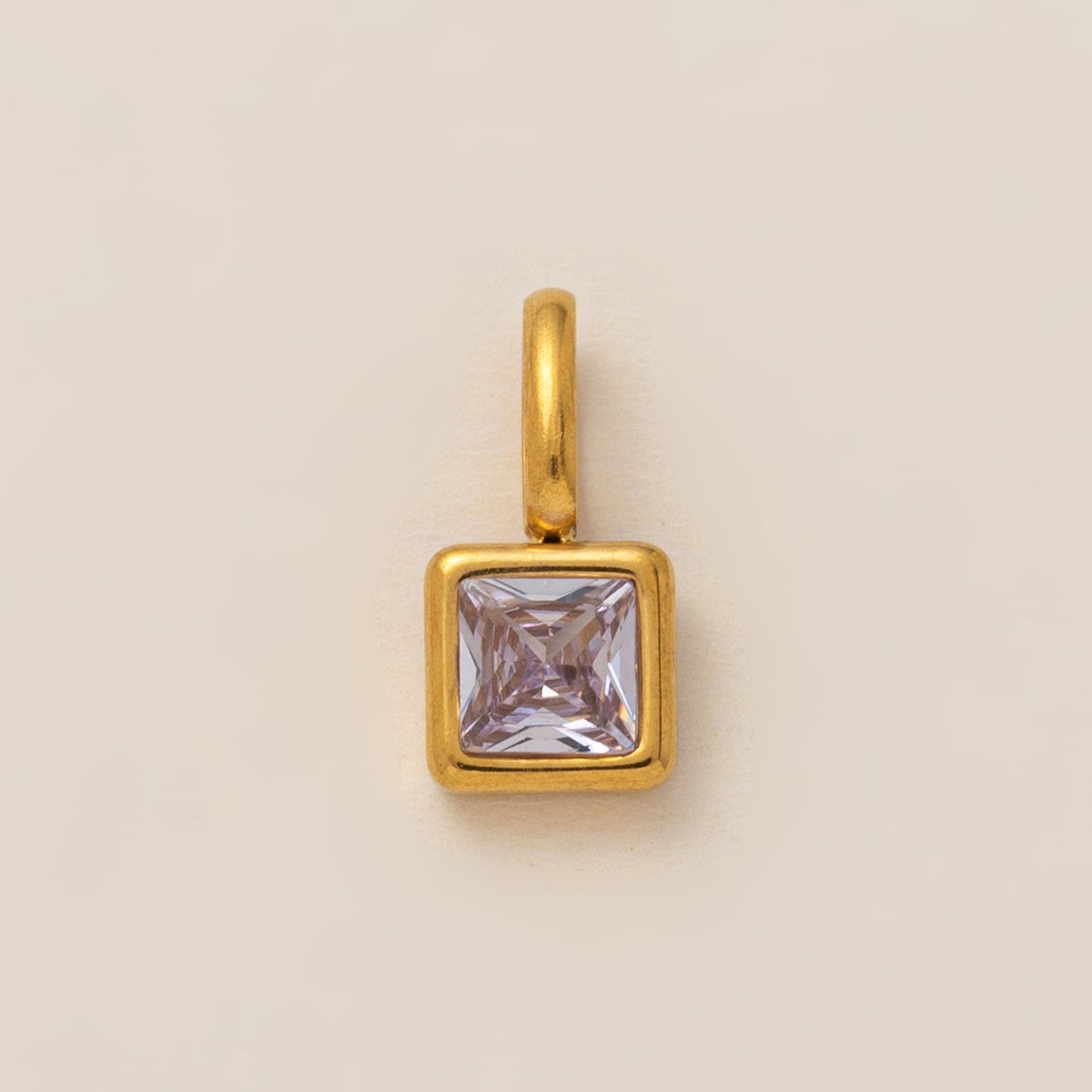 Lotus Birthstone Cube Necklace