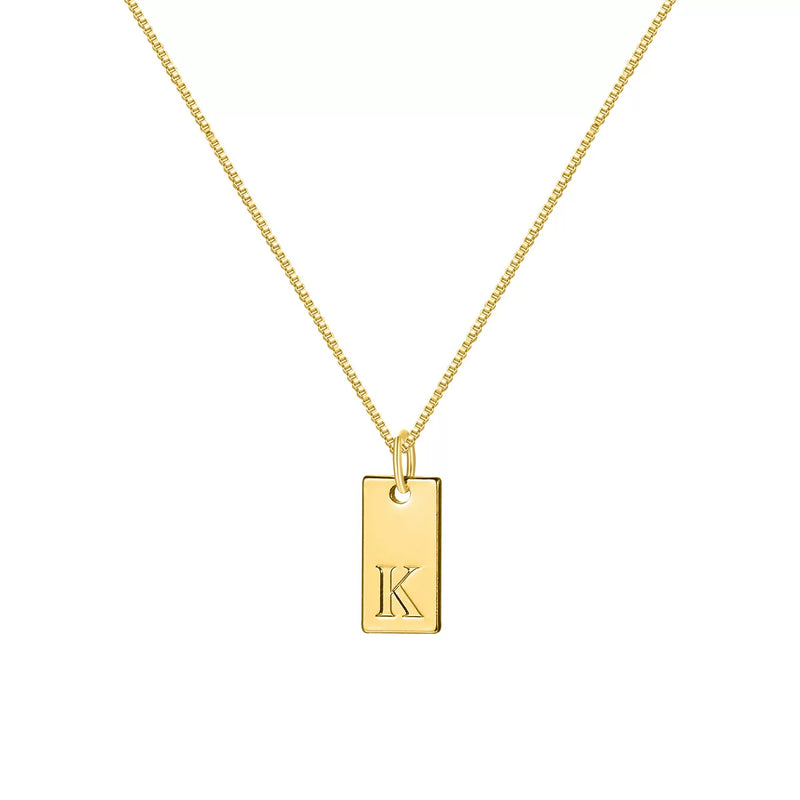 Initial Pendant Box Chain Necklace