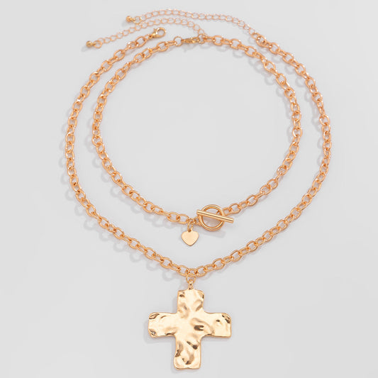 Abbigail Toggle Cross Necklace