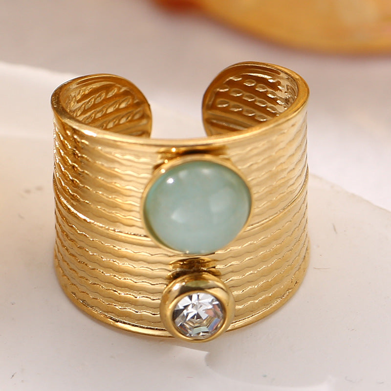 Hadlie Natural Stone Open Ring