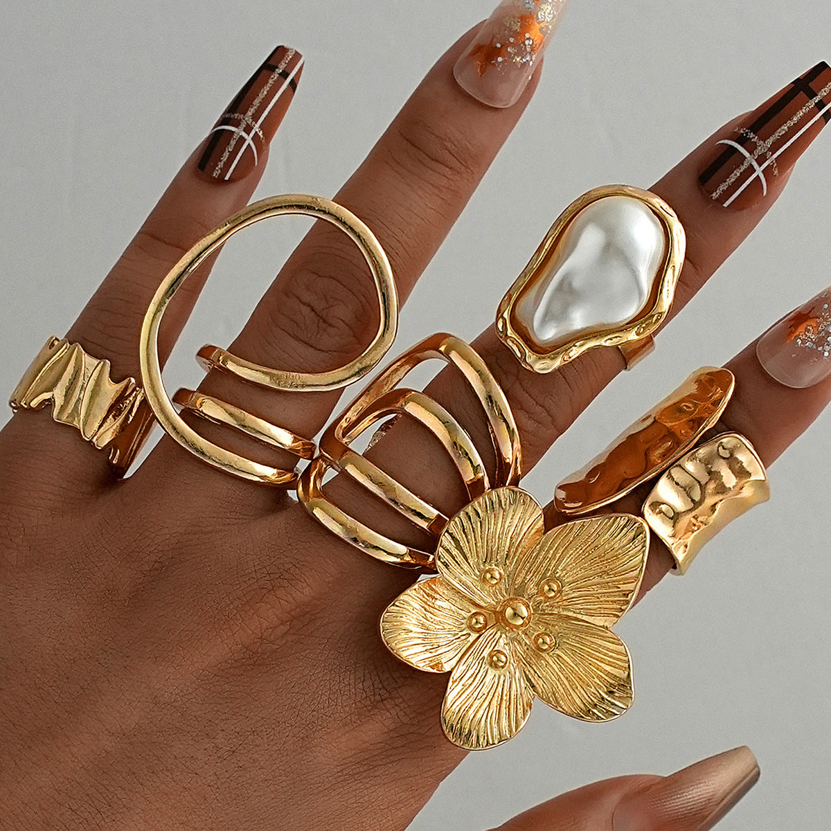 Ashlee Pearl Blossom Ring Set