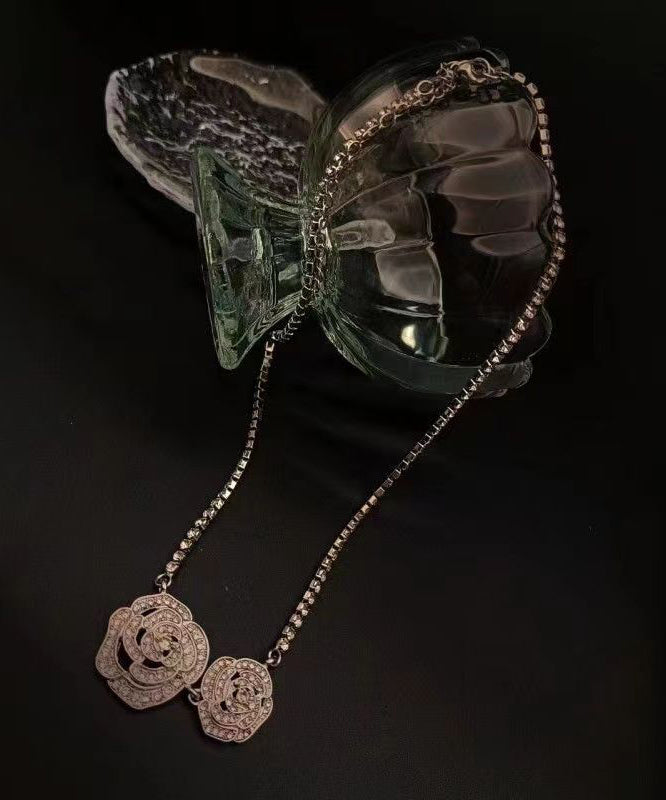 Retro Silk Sterling Silver Zircon Princess Necklace